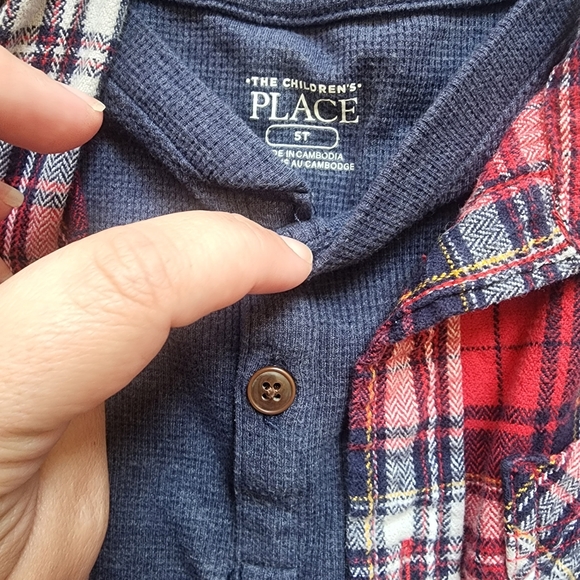 TCP fall plaid button down flannel with ls blue henley thermal & khaki pants - Picture 5 of 8